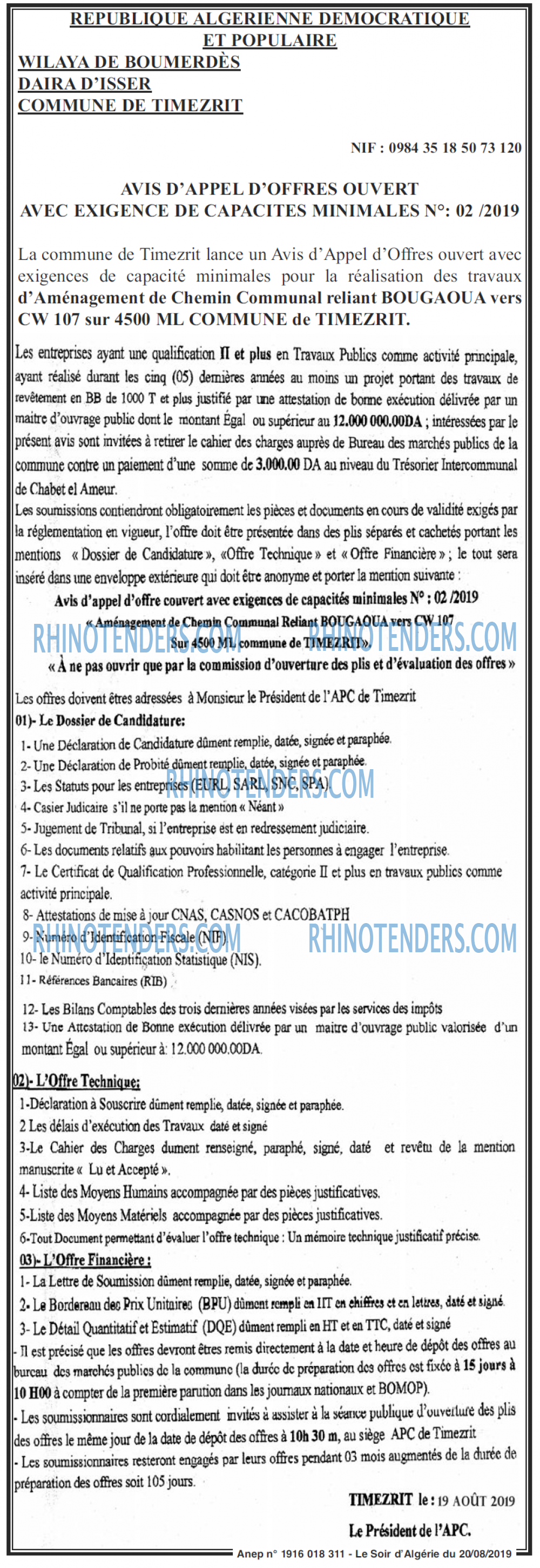 LE SOIR D'ALGERIE