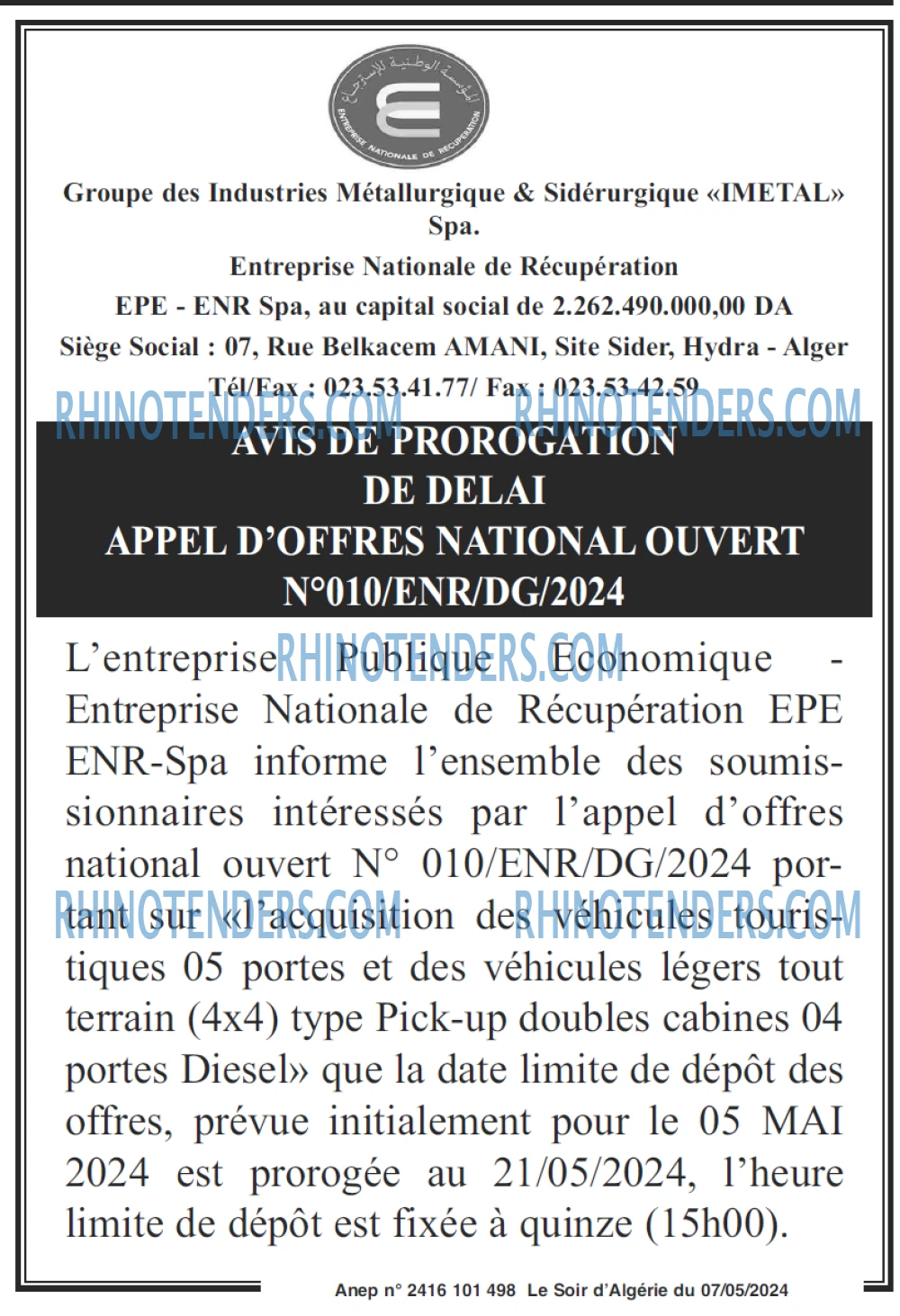 LE SOIR D'ALGERIE