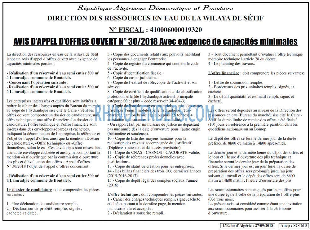 L'ECHO D'ALGERIE