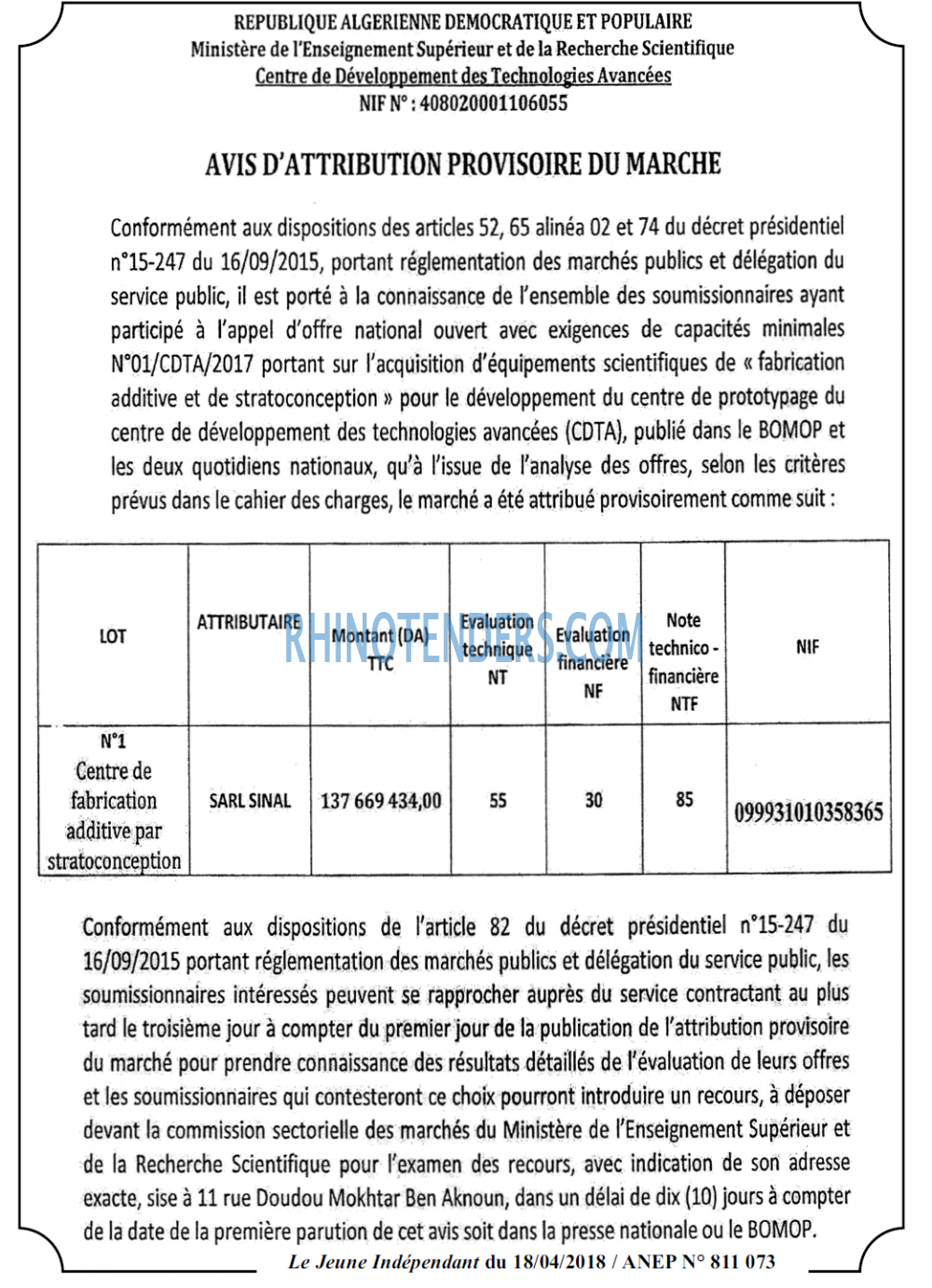 Le jeune indépendant