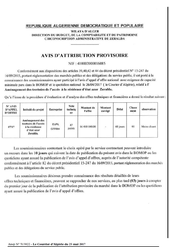 Le Courrier d'Algerie