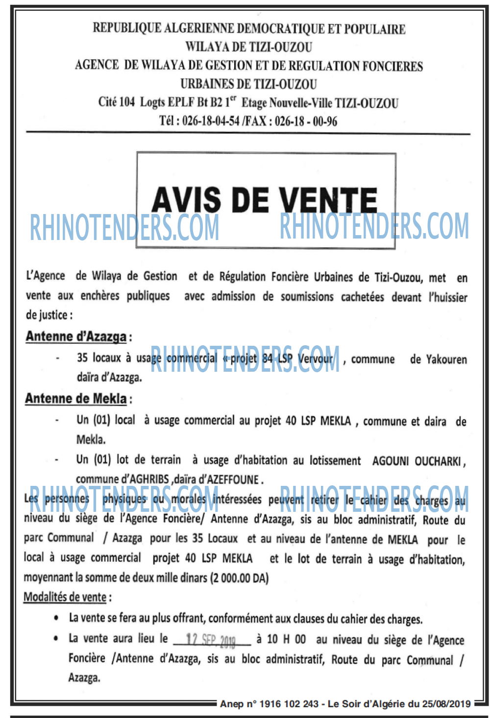 LE SOIR D'ALGERIE