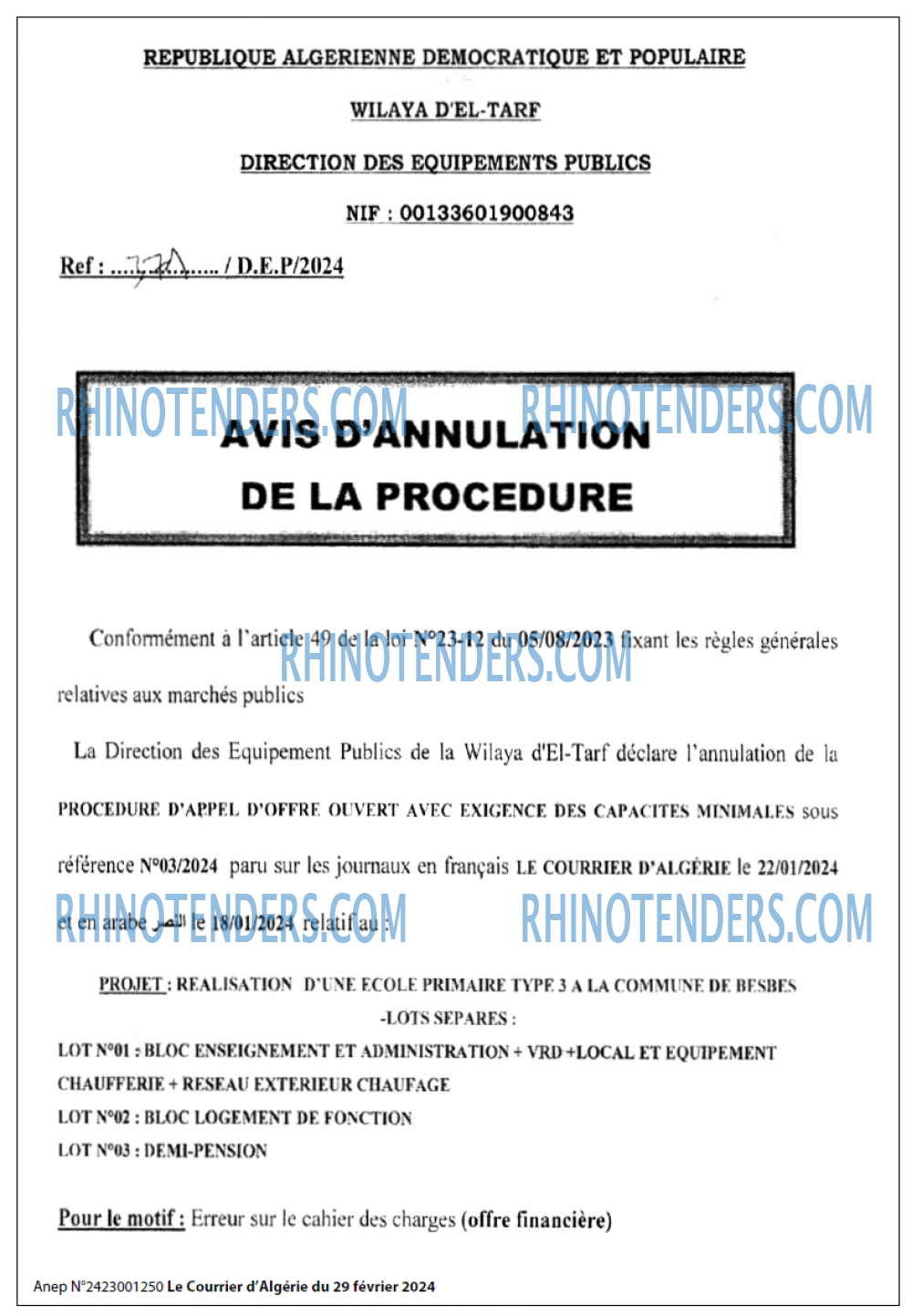 Le Courrier d'Algerie