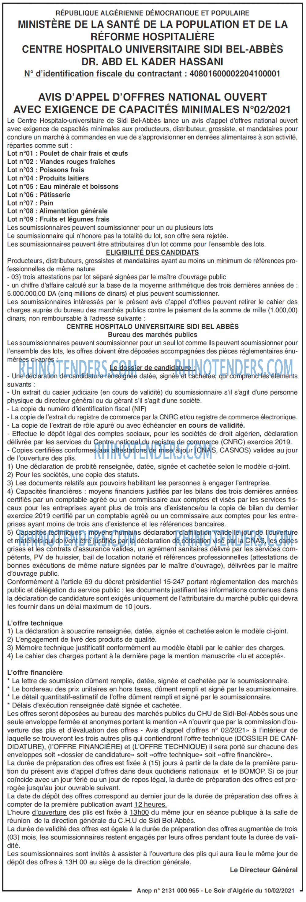 LE SOIR D'ALGERIE