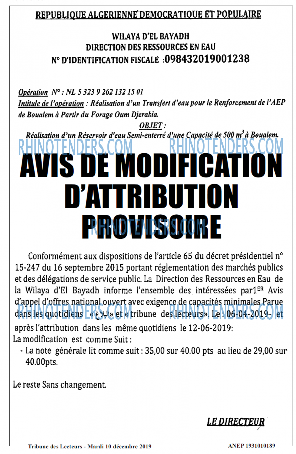 TRIBUNE DES LECTEURS
