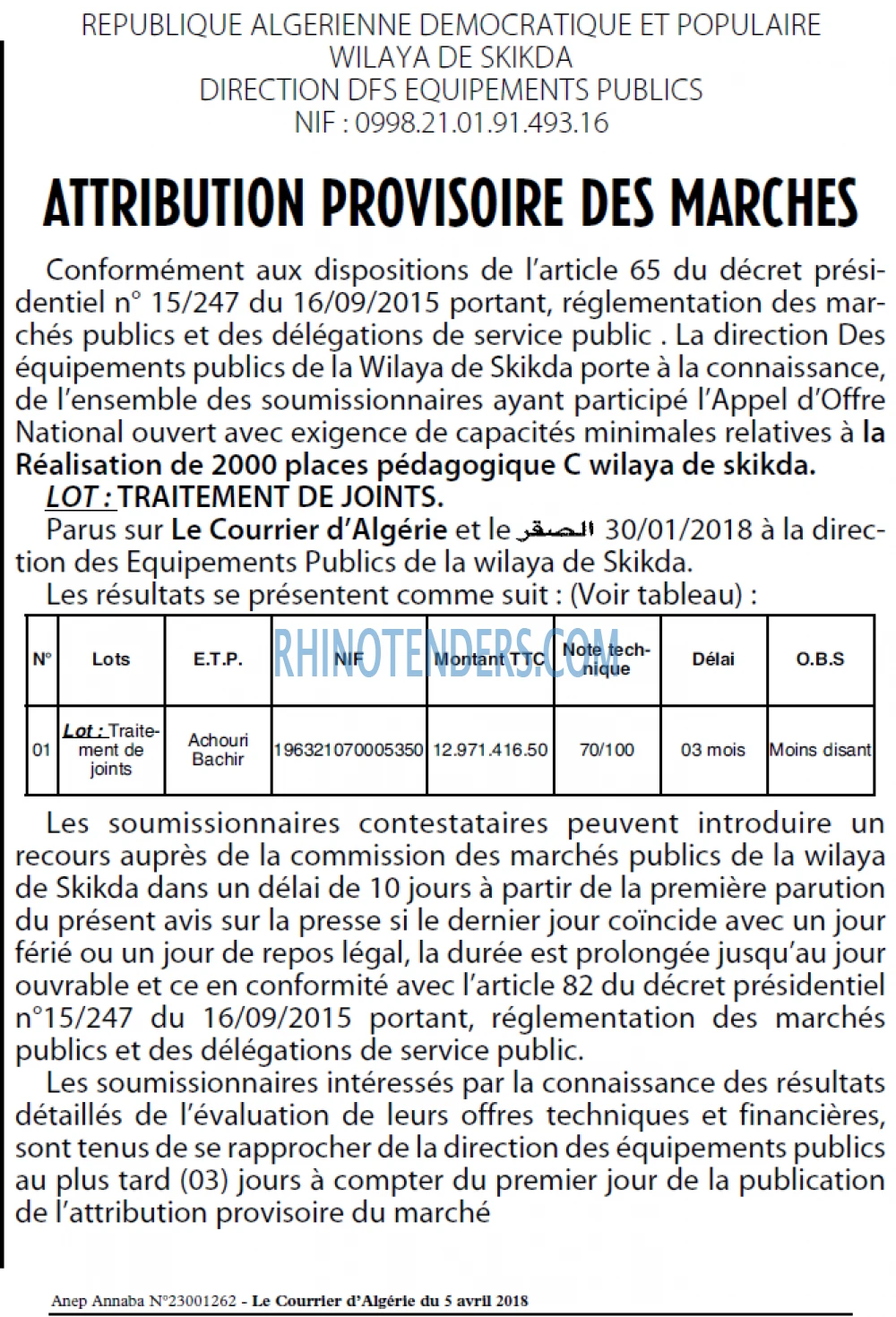 Le Courrier d'Algerie