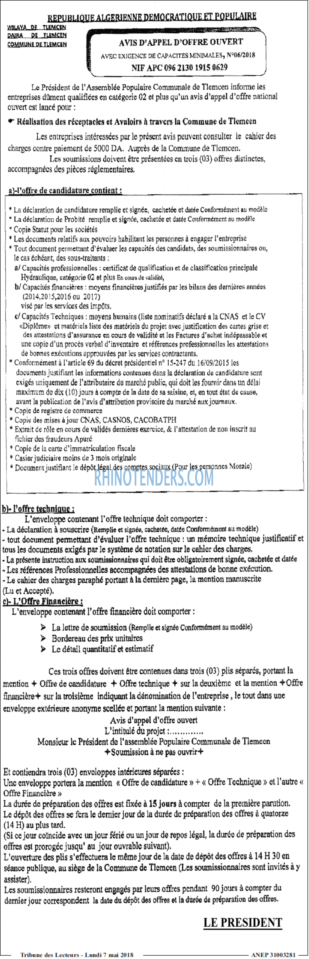 TRIBUNE DES LECTEURS