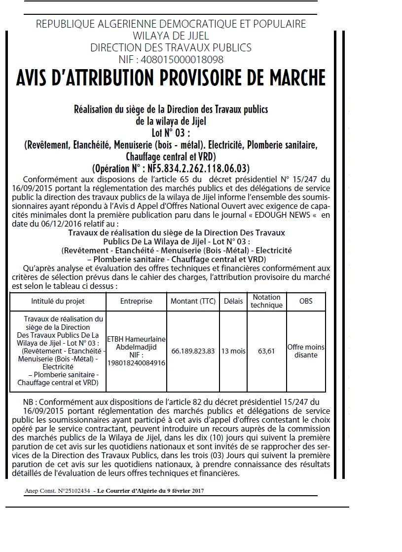 Le Courrier d'Algerie