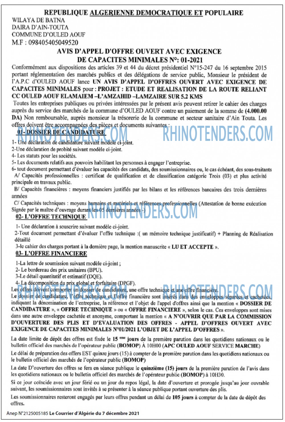 Le Courrier d'Algerie