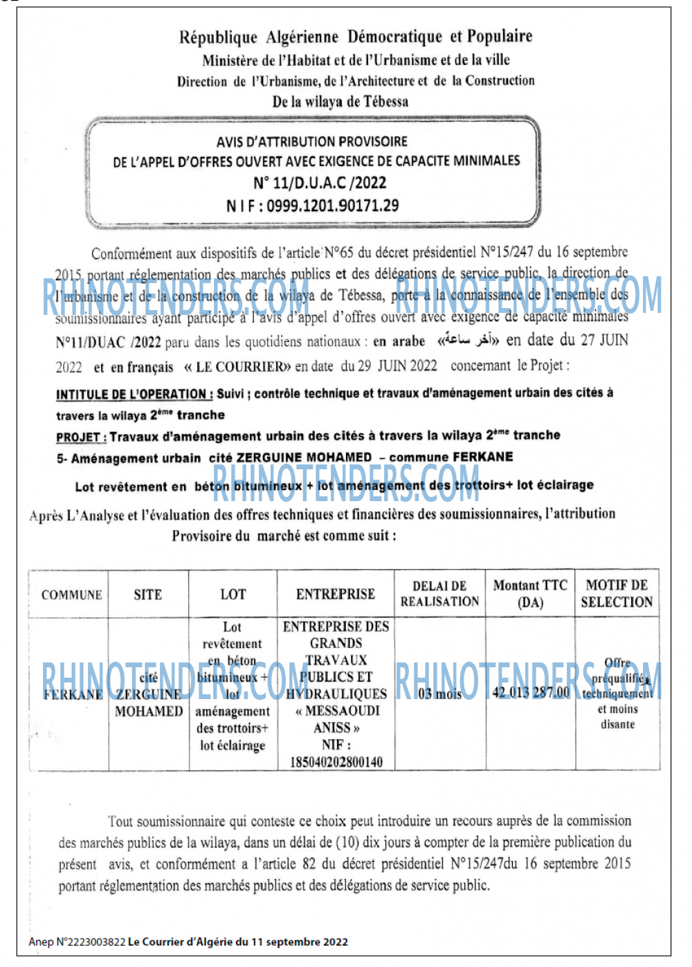 Le Courrier d'Algerie