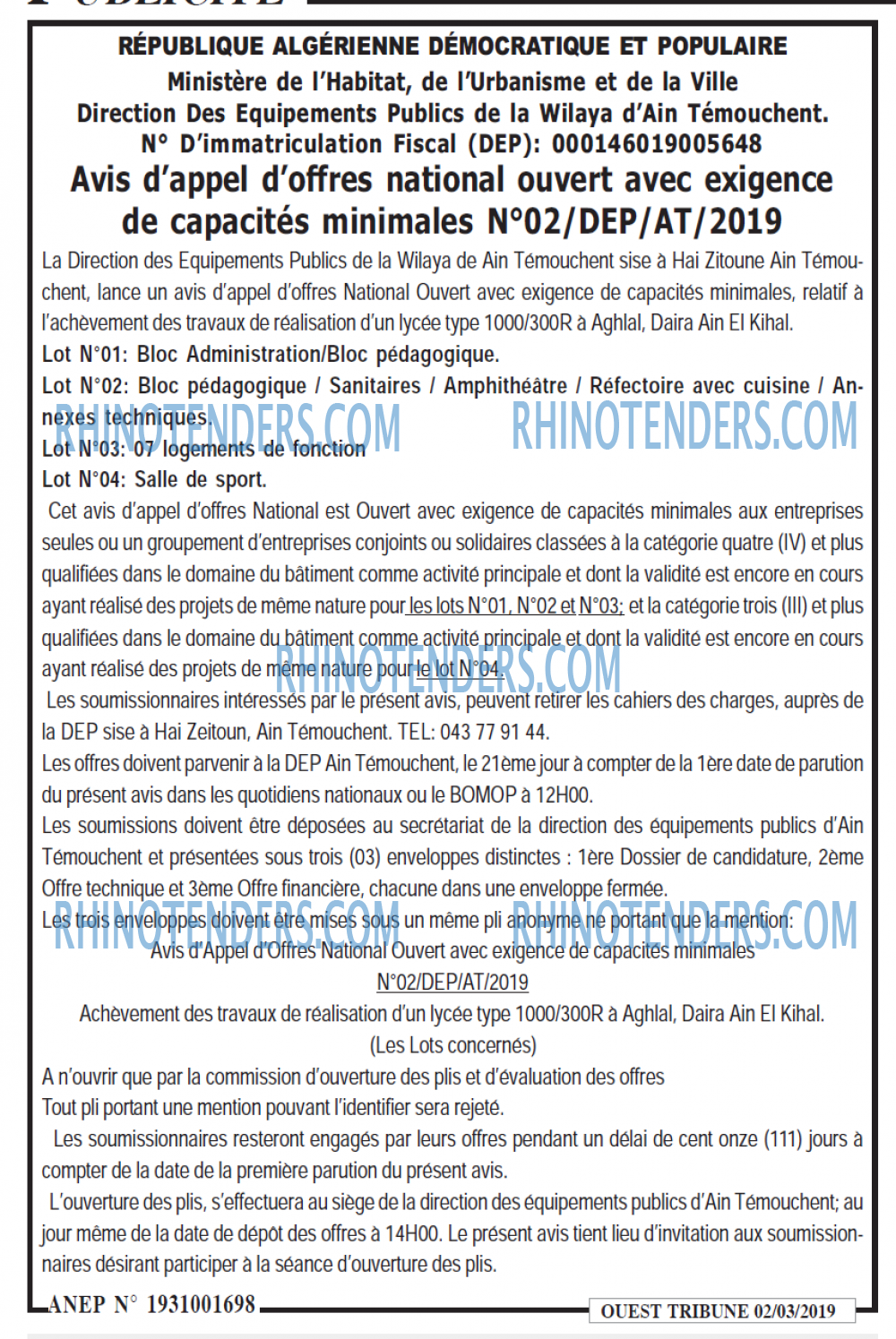 ouest TRIBUNE