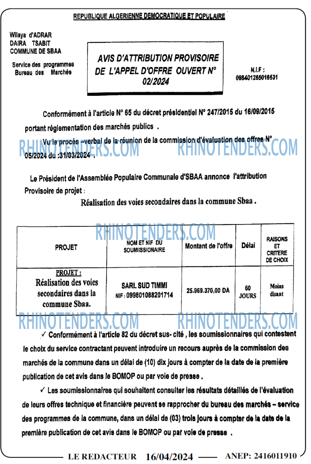 LE REDACTEUR