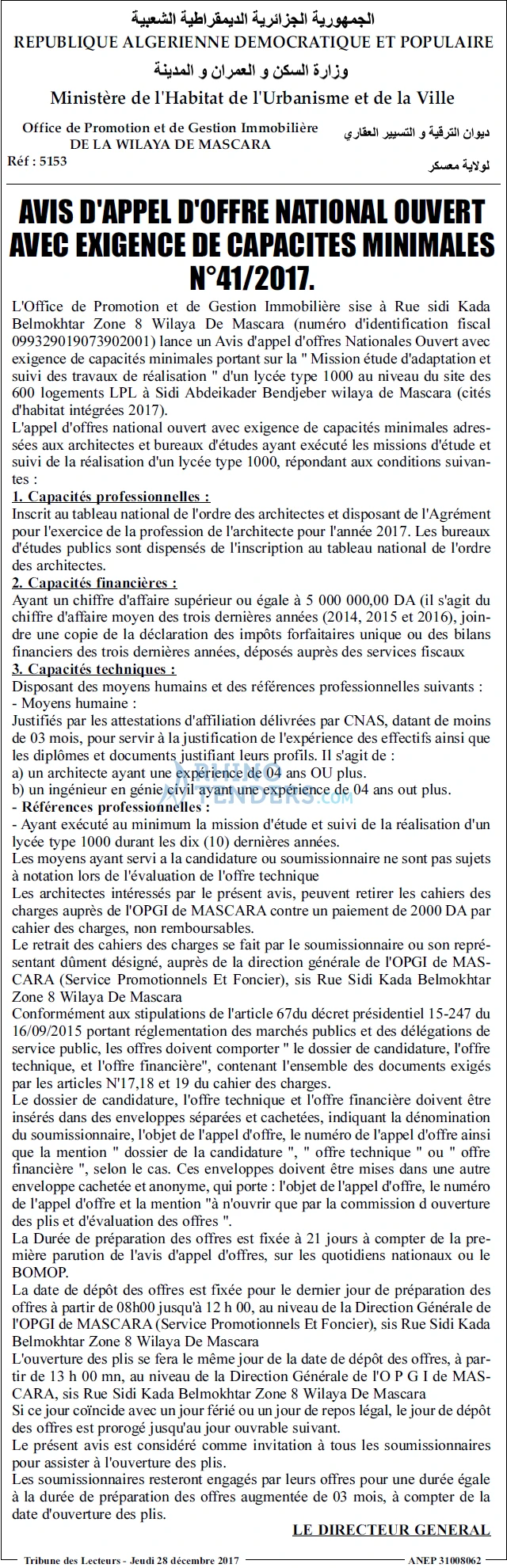 TRIBUNE DES LECTEURS