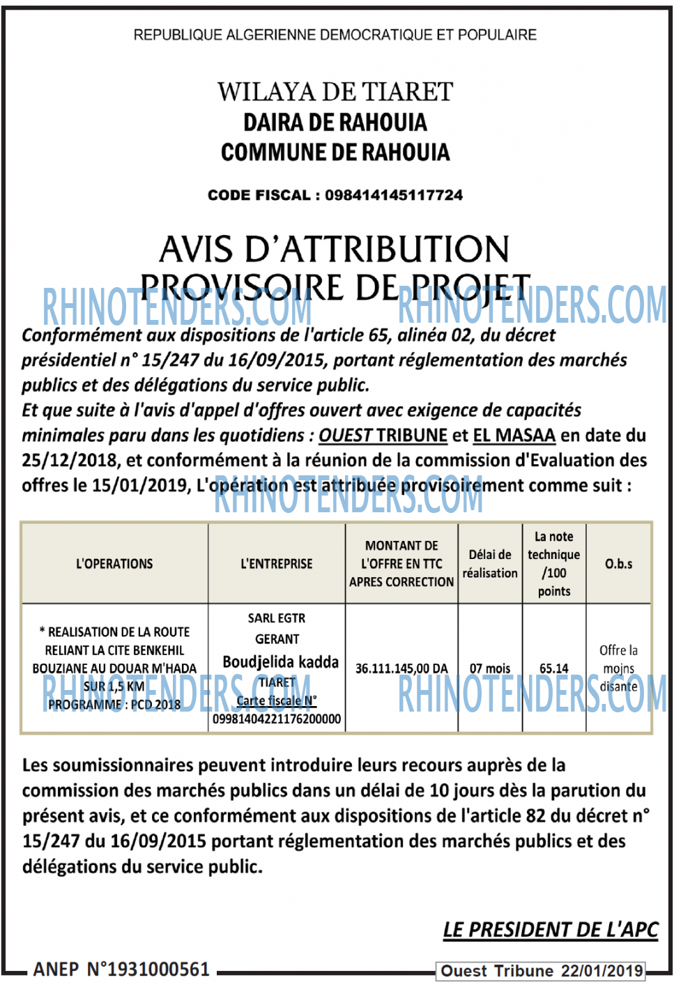 ouest TRIBUNE