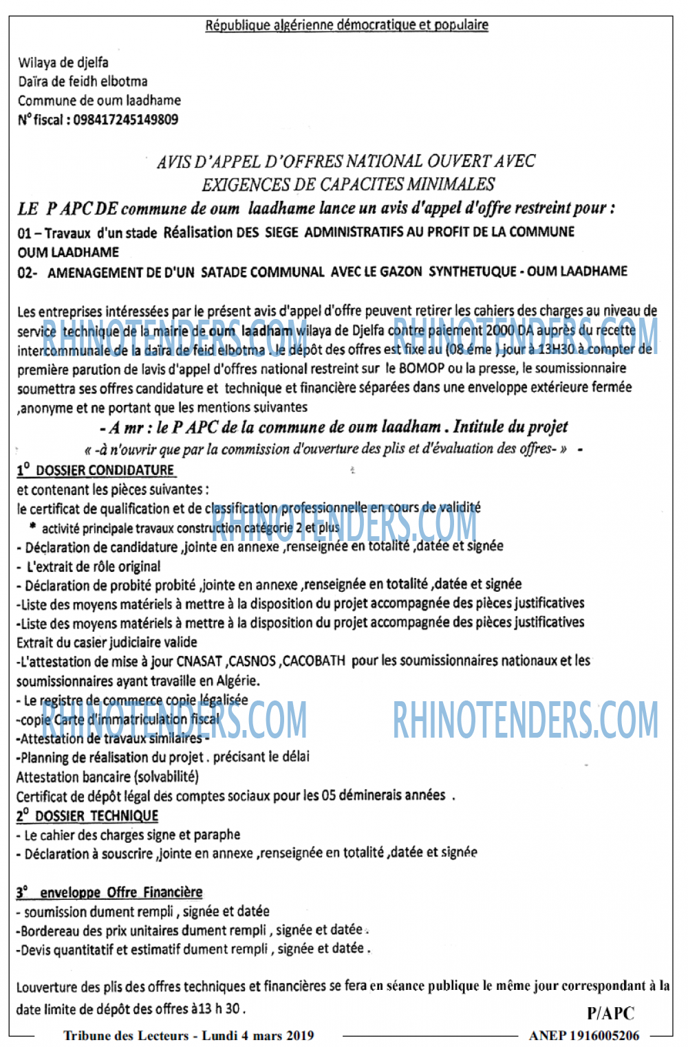 TRIBUNE DES LECTEURS