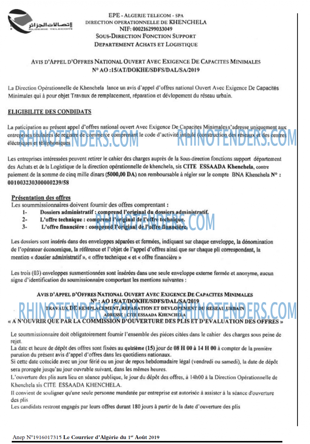 Le Courrier d'Algerie
