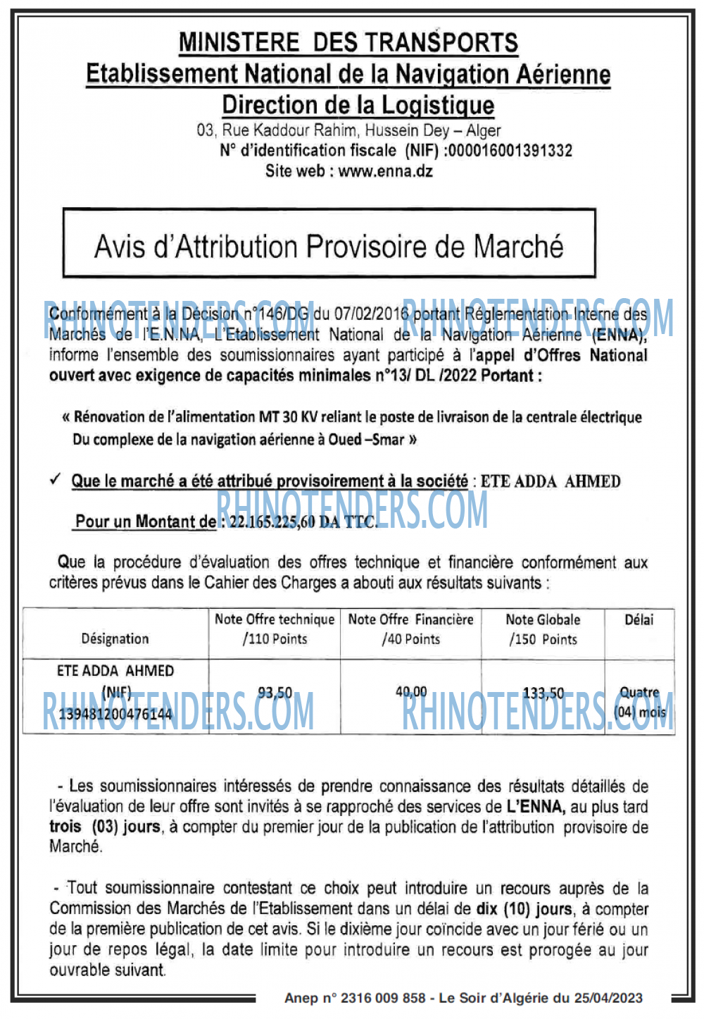 LE SOIR D'ALGERIE