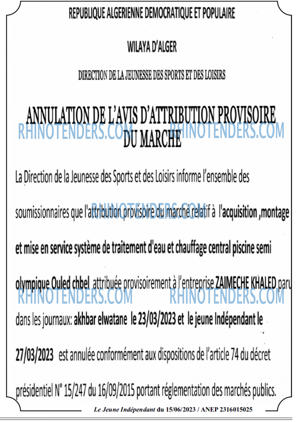 Le jeune indépendant