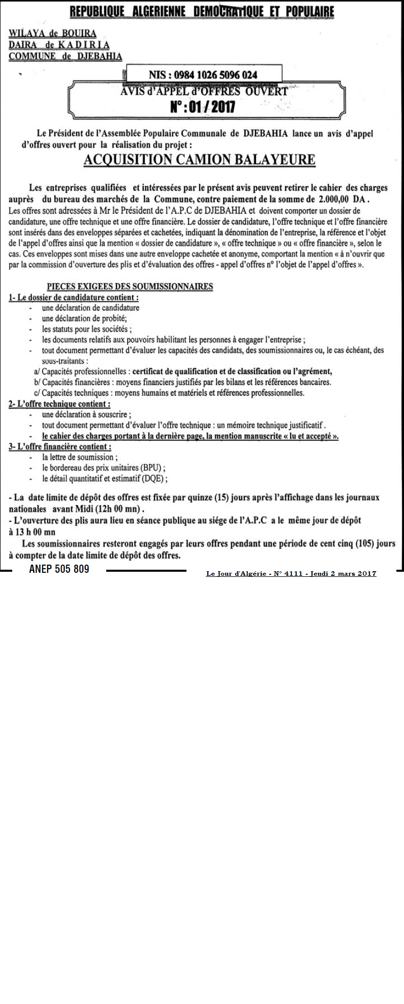 Le Jour d'Algérie