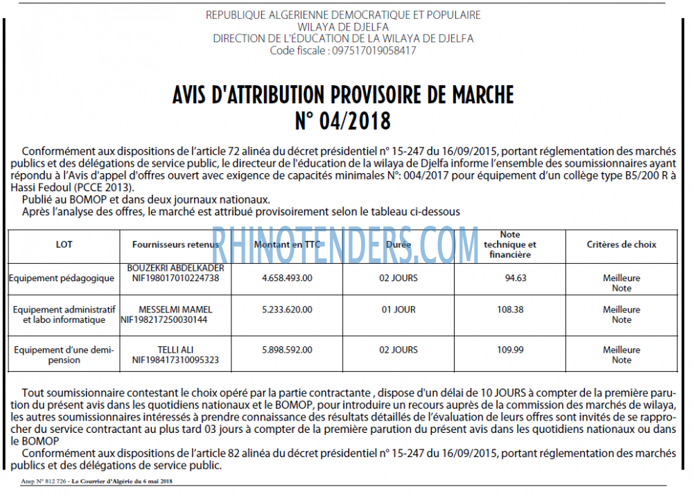 Le Courrier d'Algerie