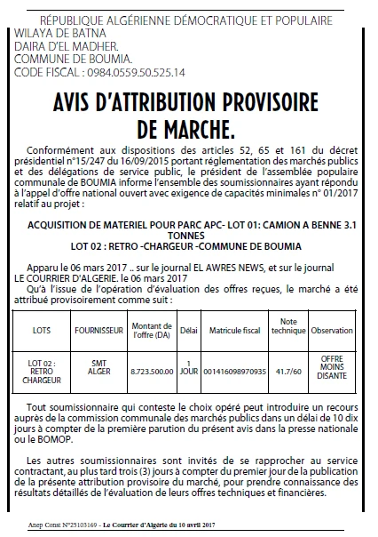 Le Courrier d'Algerie