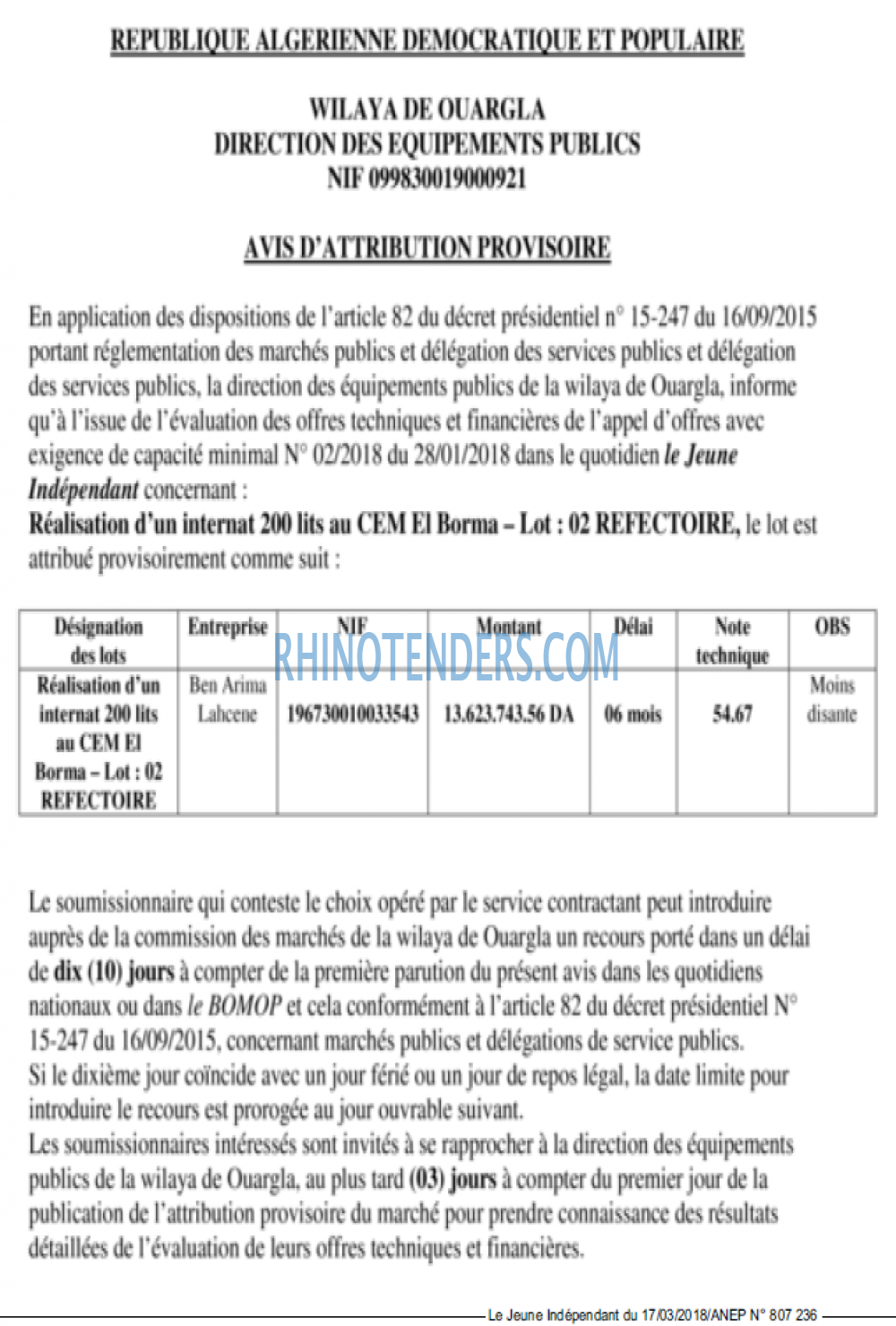 Le jeune indépendant
