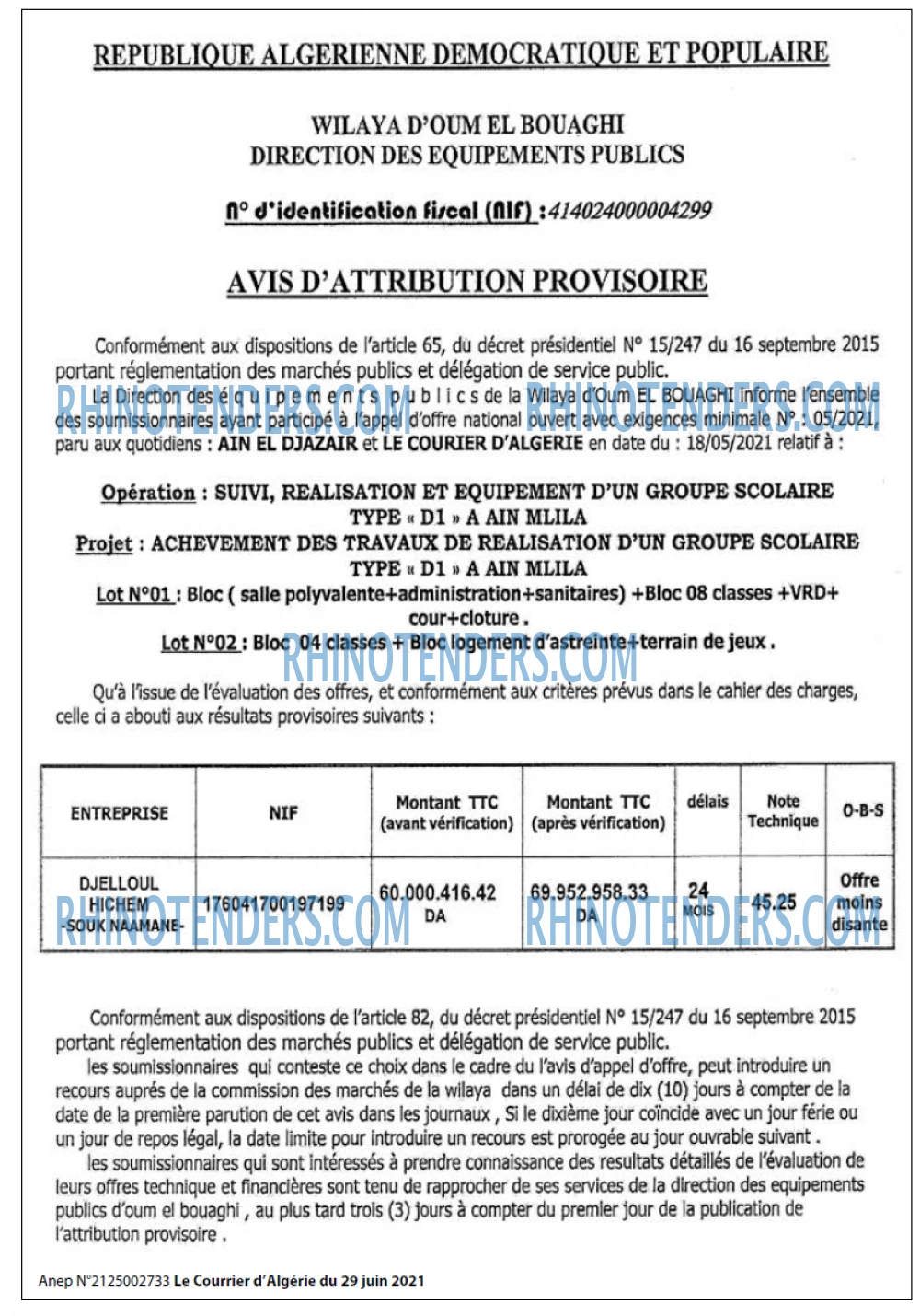 Le Courrier d'Algerie