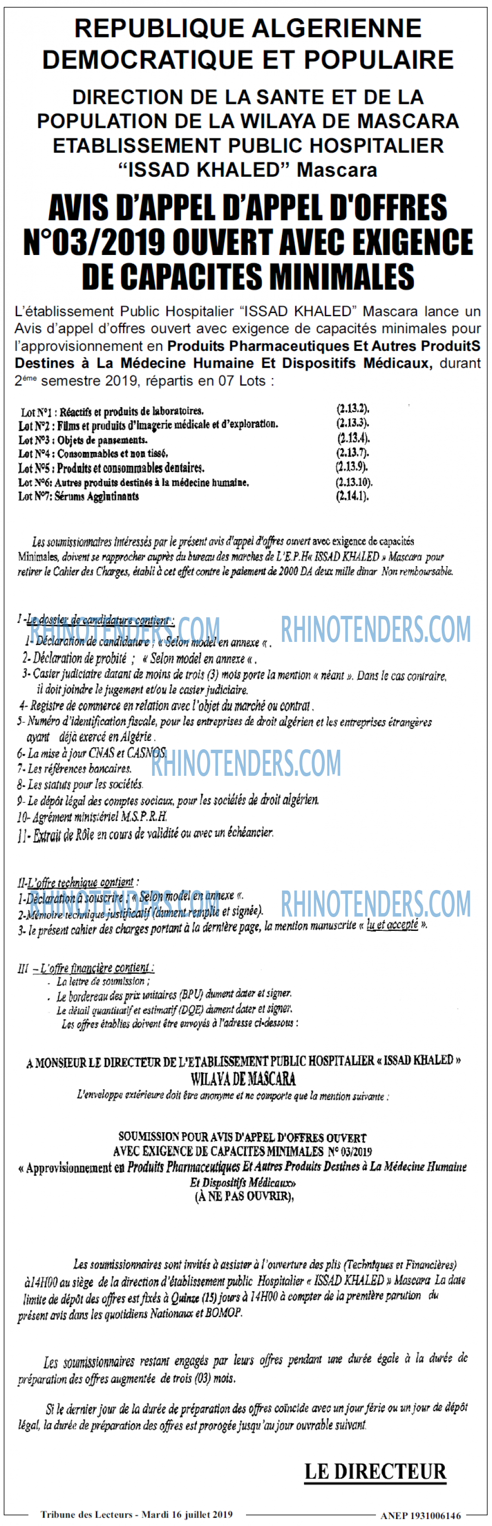 TRIBUNE DES LECTEURS