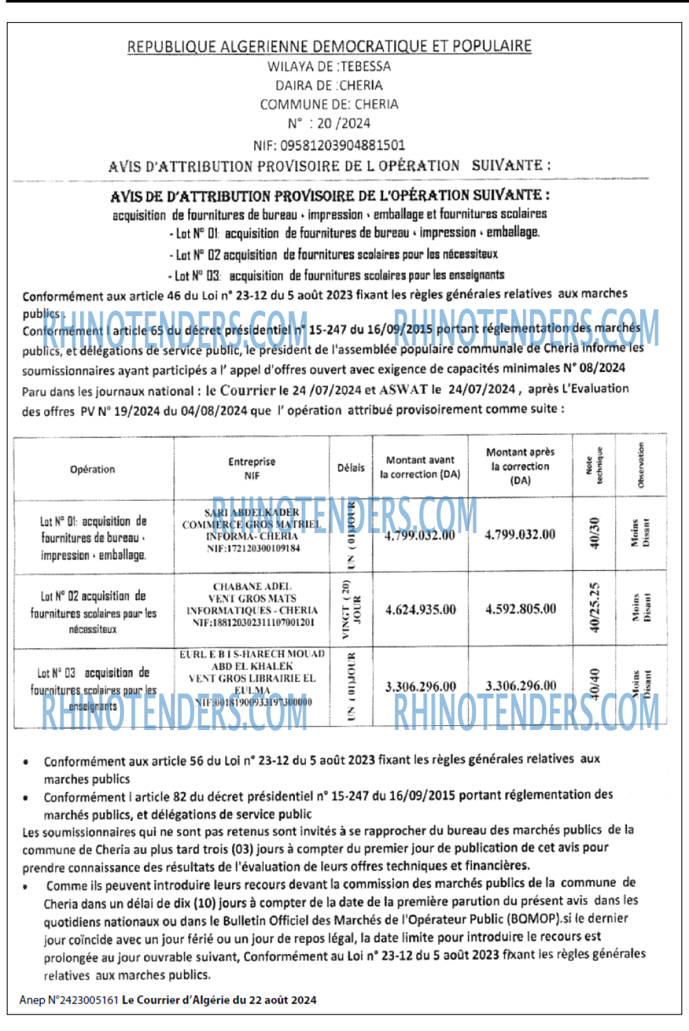 Le Courrier d'Algerie