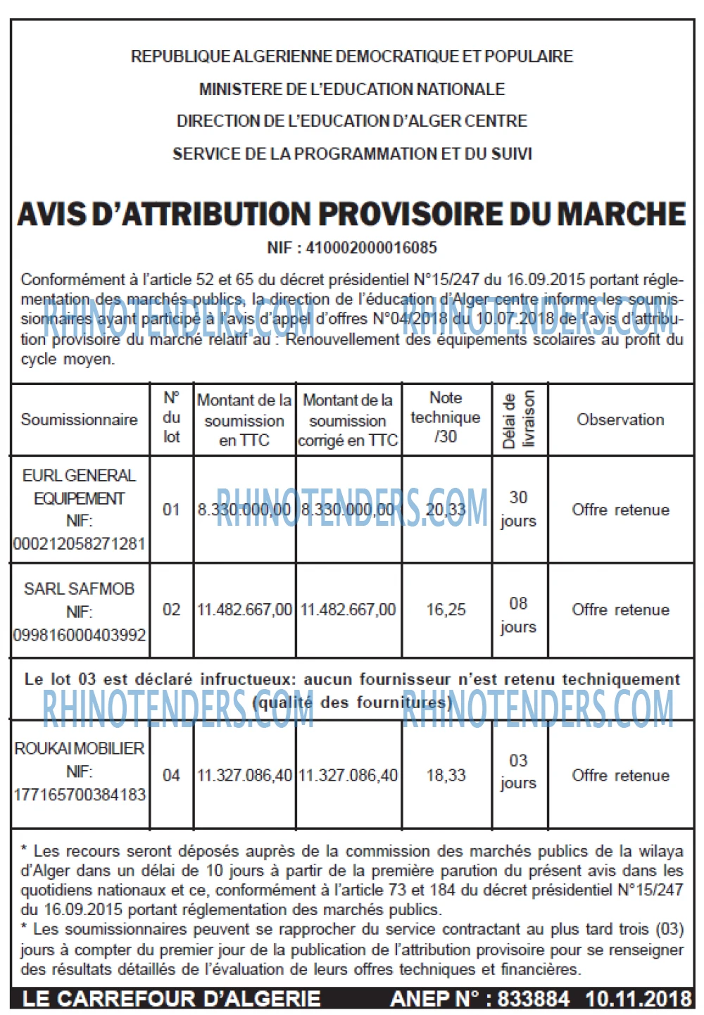 Le Carrefour d'Algérie