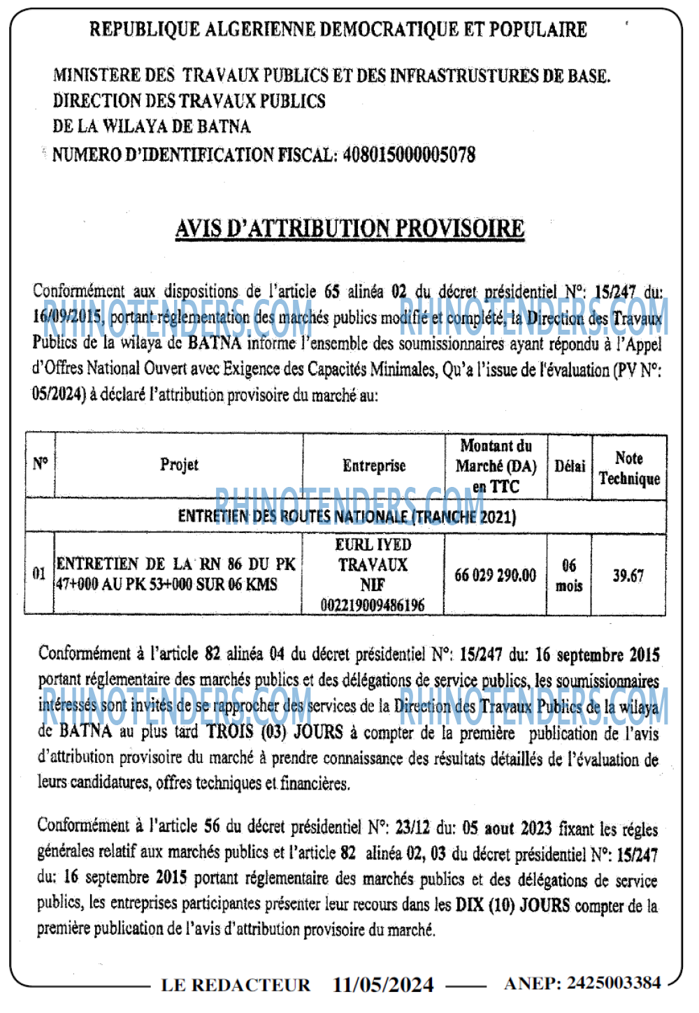 LE REDACTEUR