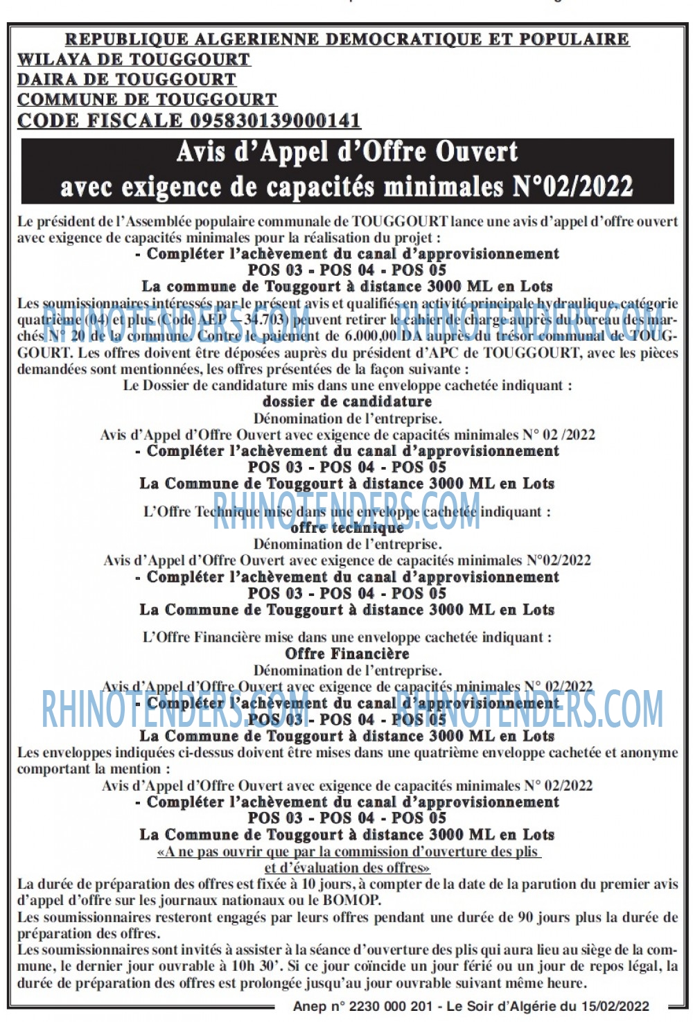 LE SOIR D'ALGERIE