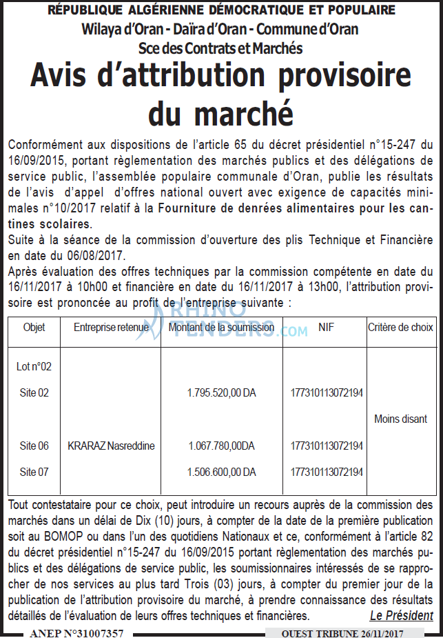 ouest TRIBUNE