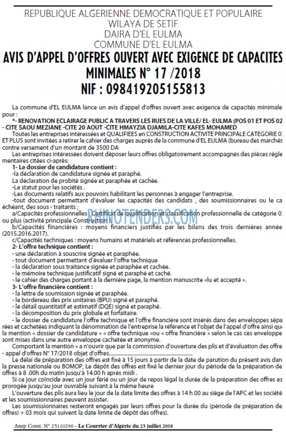 Le Courrier d'Algerie