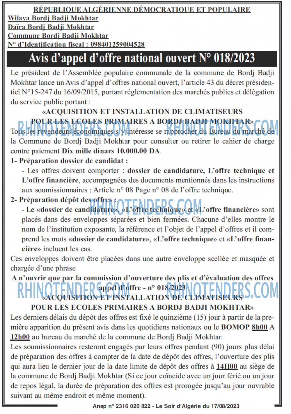 LE SOIR D'ALGERIE