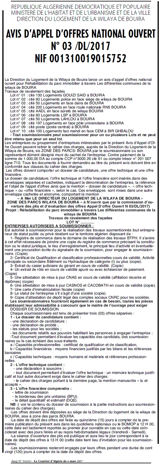 Le Courrier d'Algerie