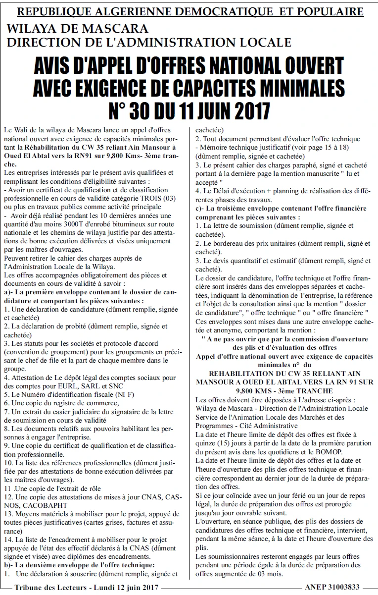 TRIBUNE DES LECTEURS