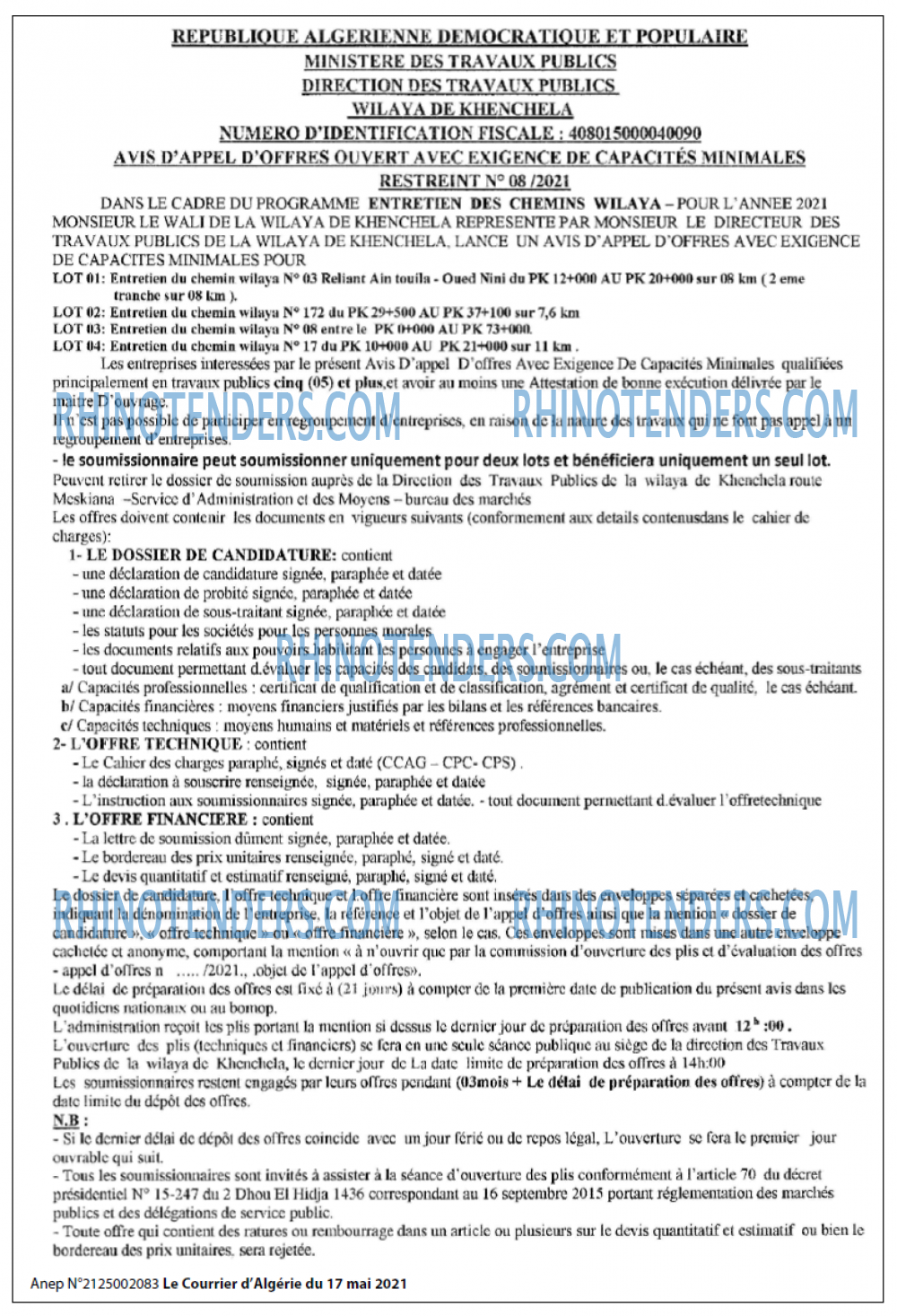 Le Courrier d'Algerie