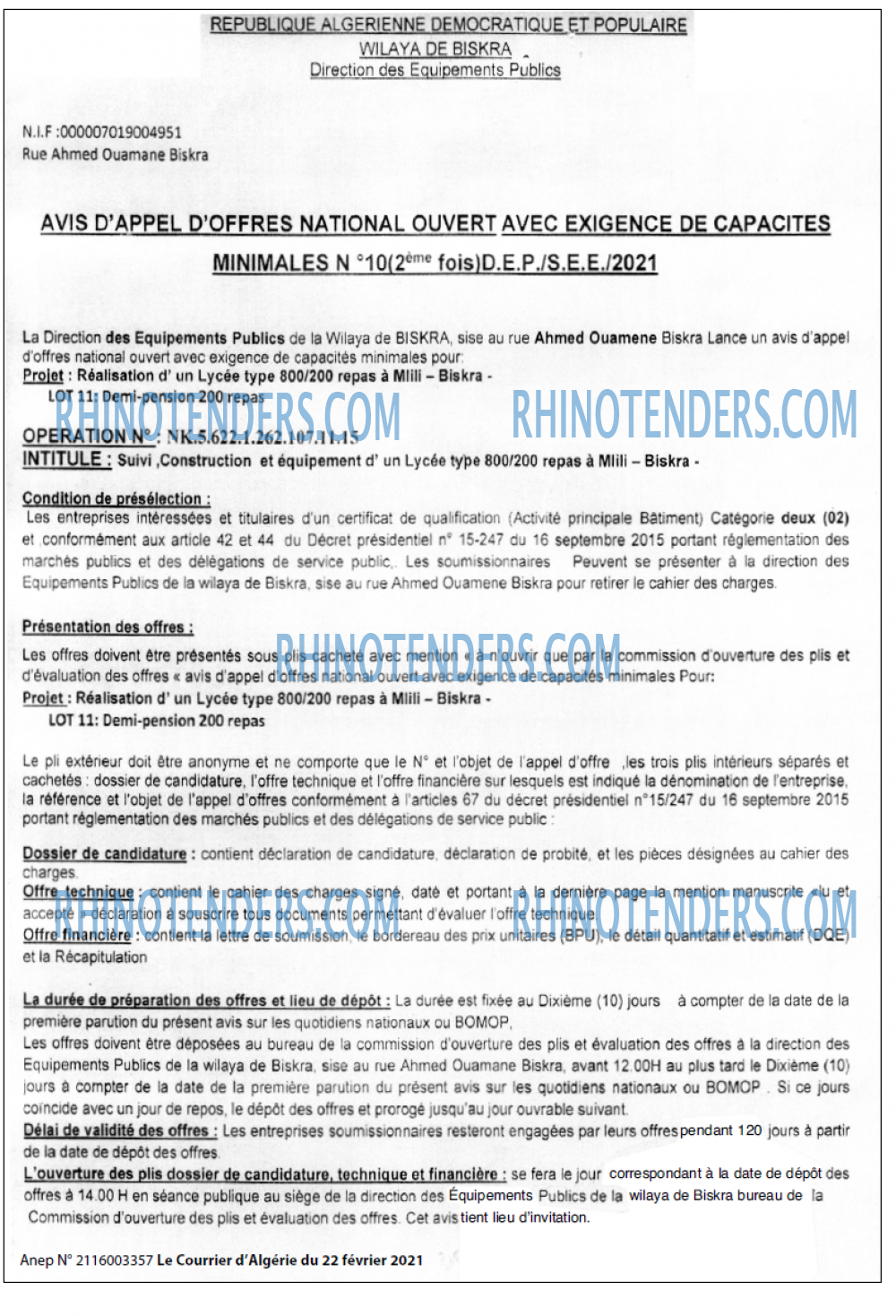 Le Courrier d'Algerie