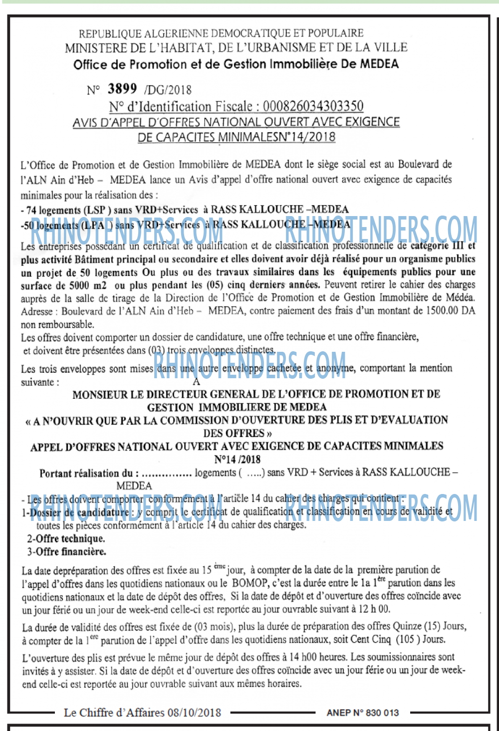 Le Chiffre d'Affaires