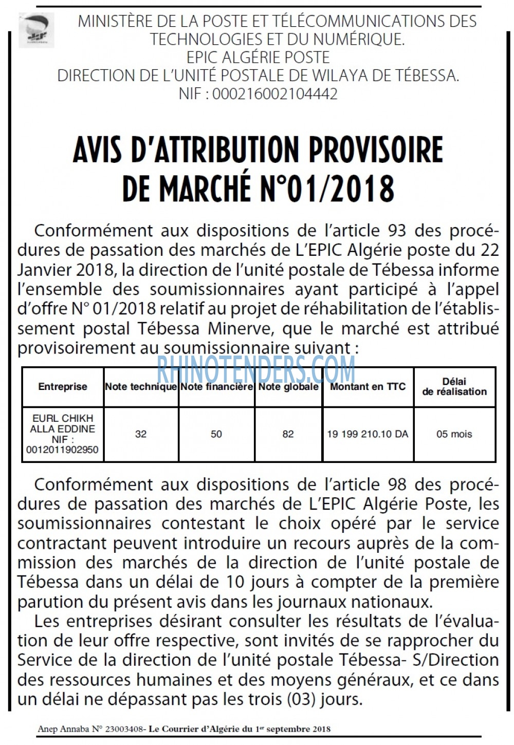 Le Courrier d'Algerie