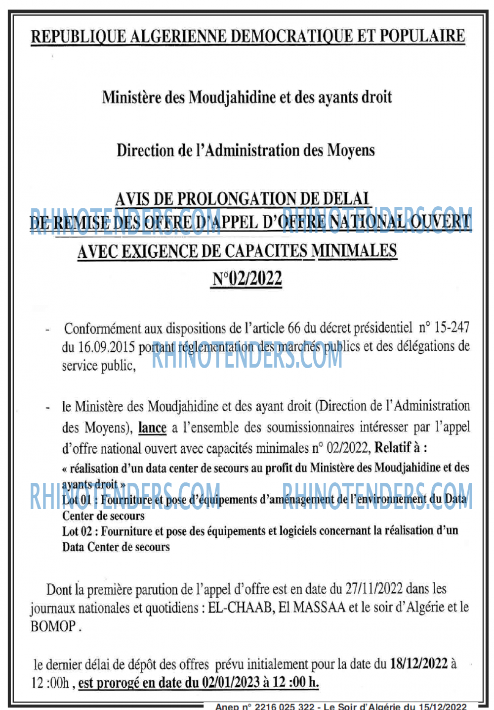 LE SOIR D'ALGERIE