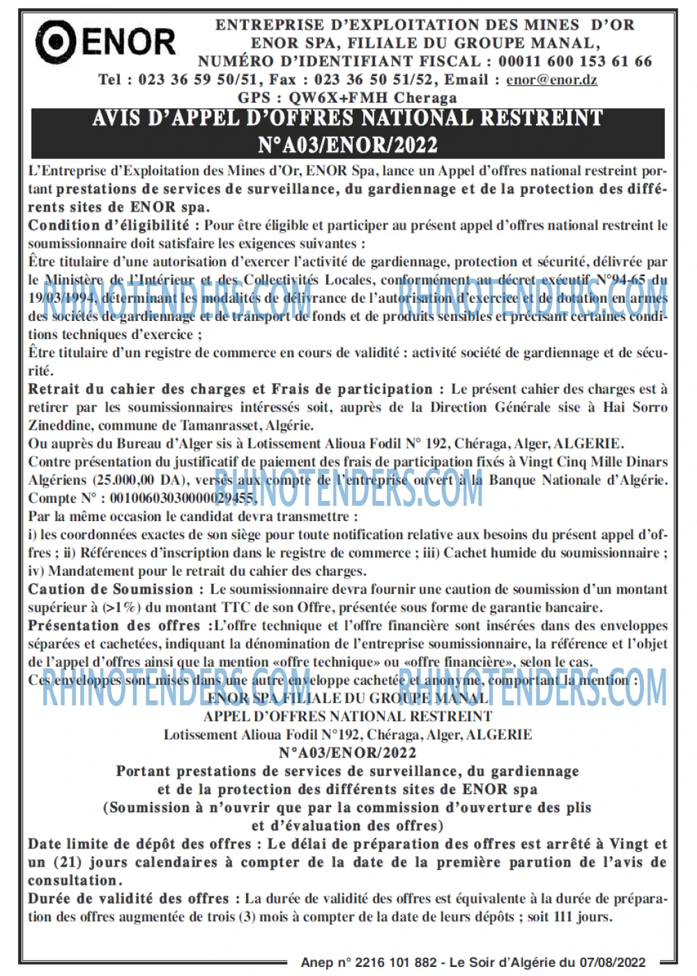 LE SOIR D'ALGERIE