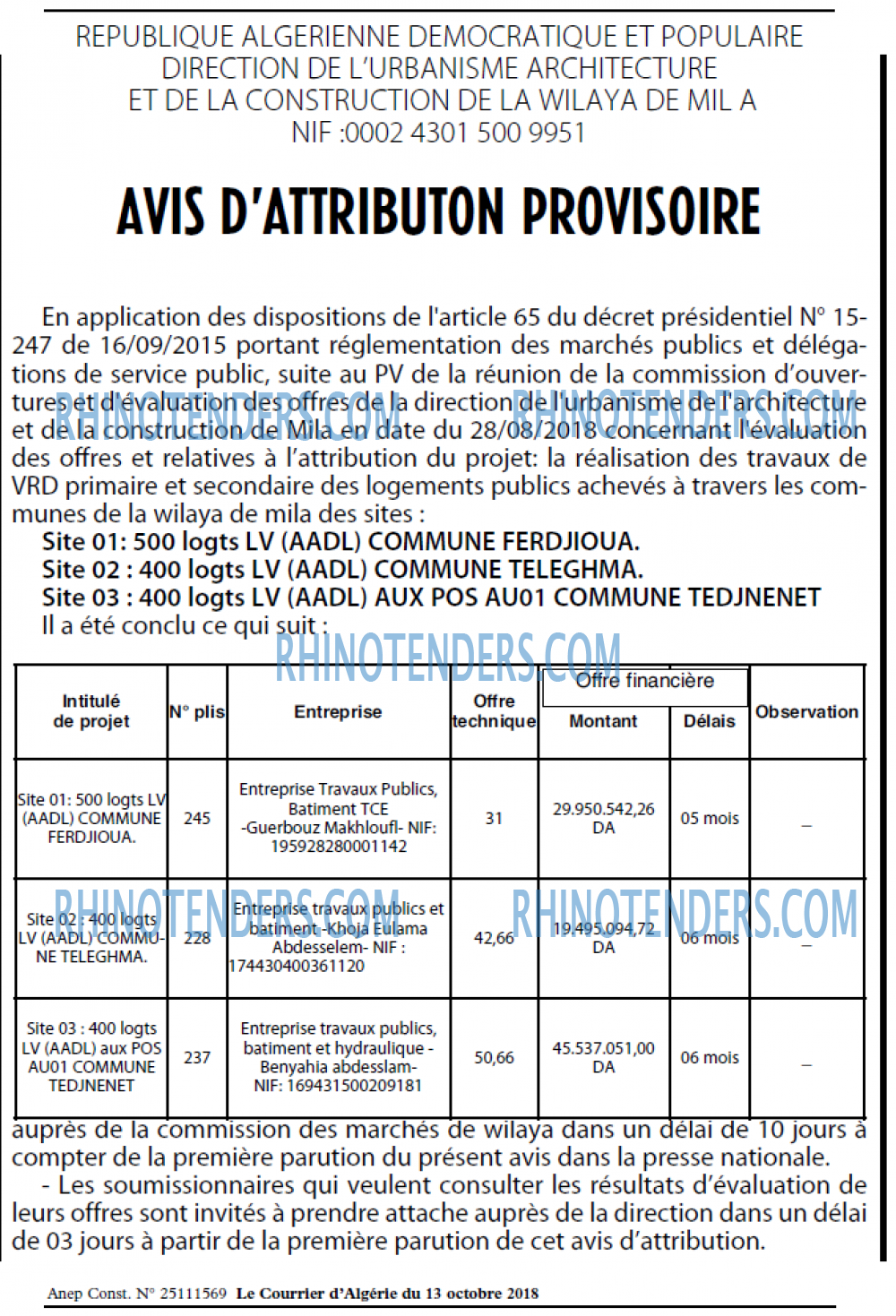 Le Courrier d'Algerie