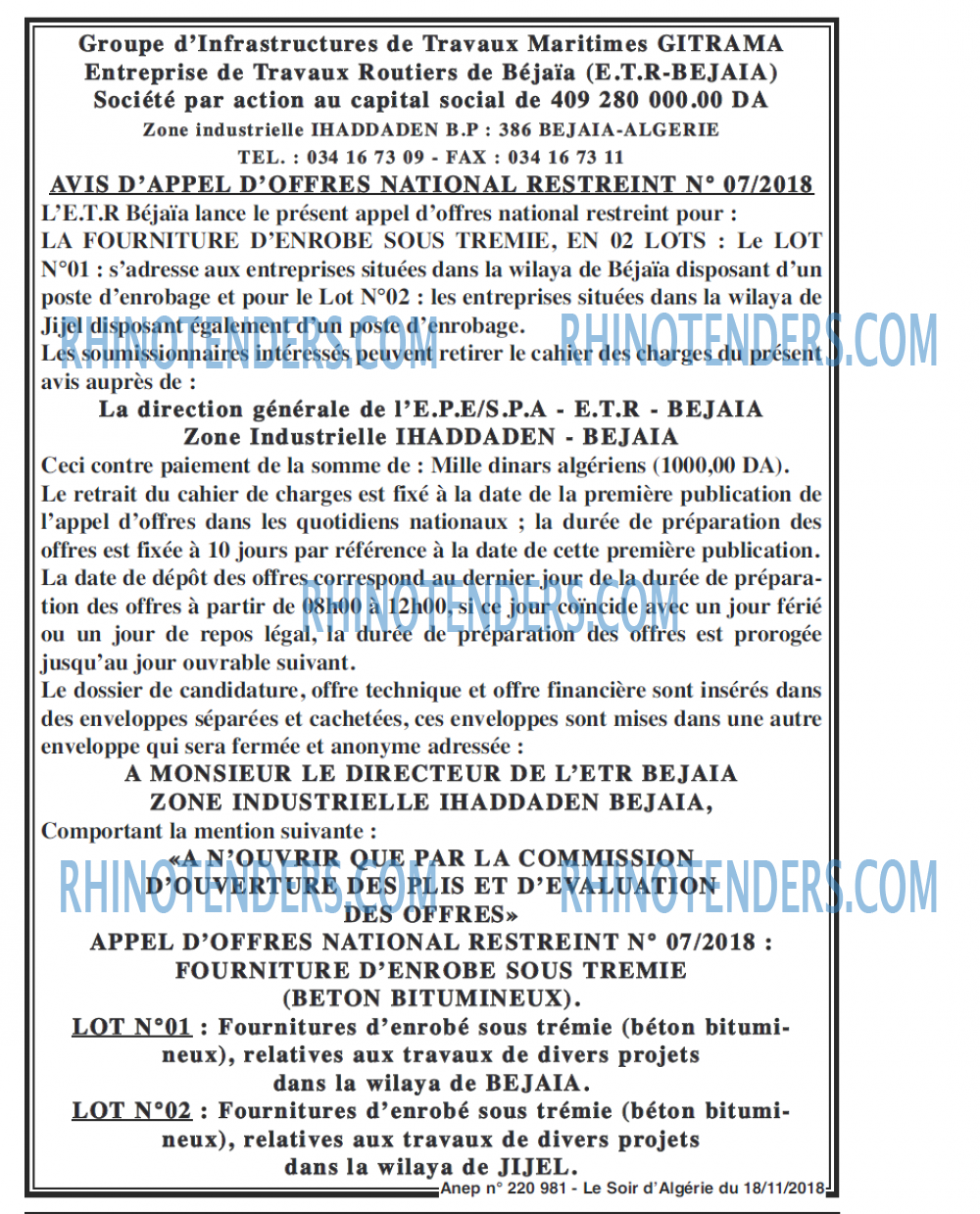 LE SOIR D'ALGERIE