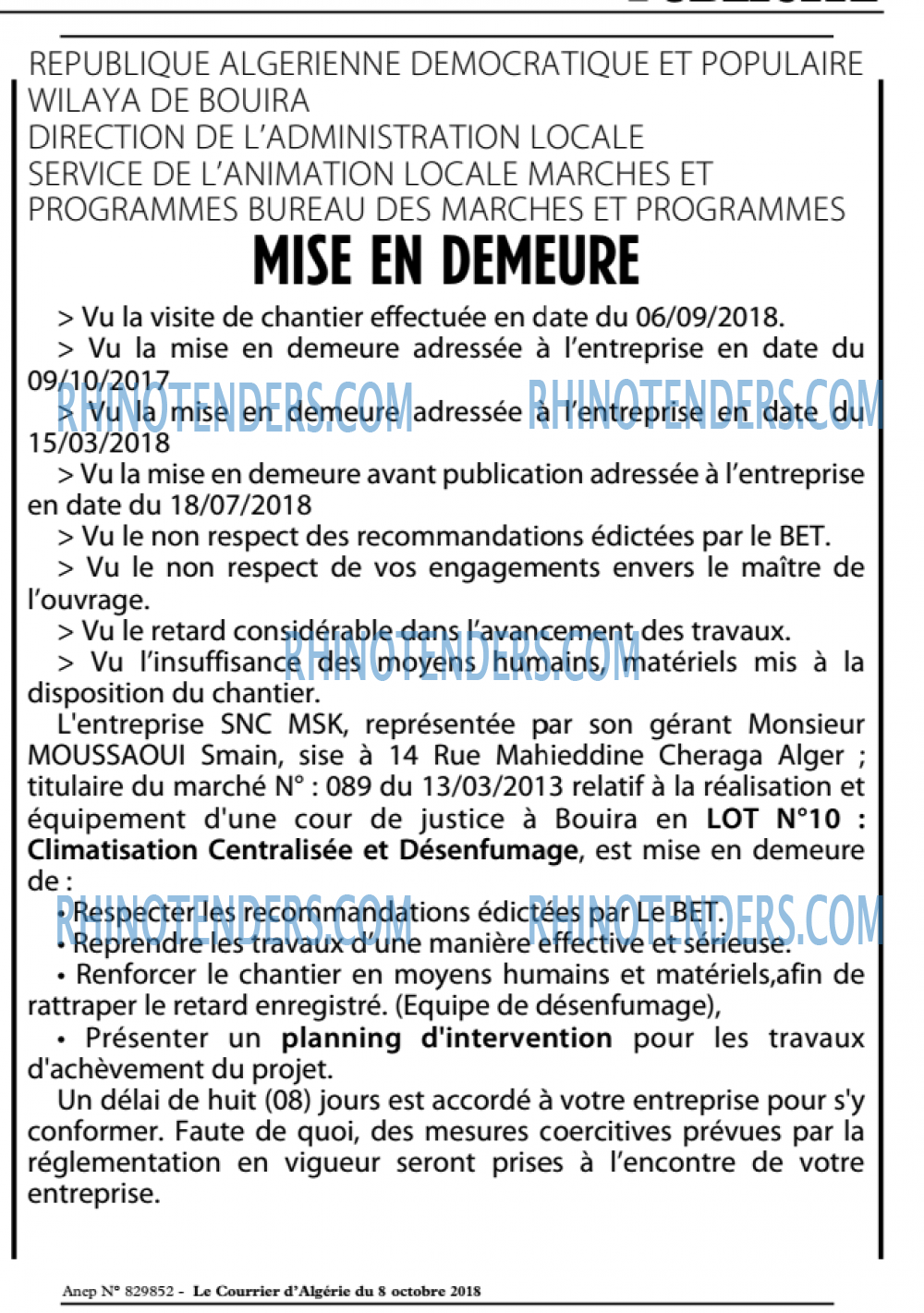 Le Courrier d'Algerie
