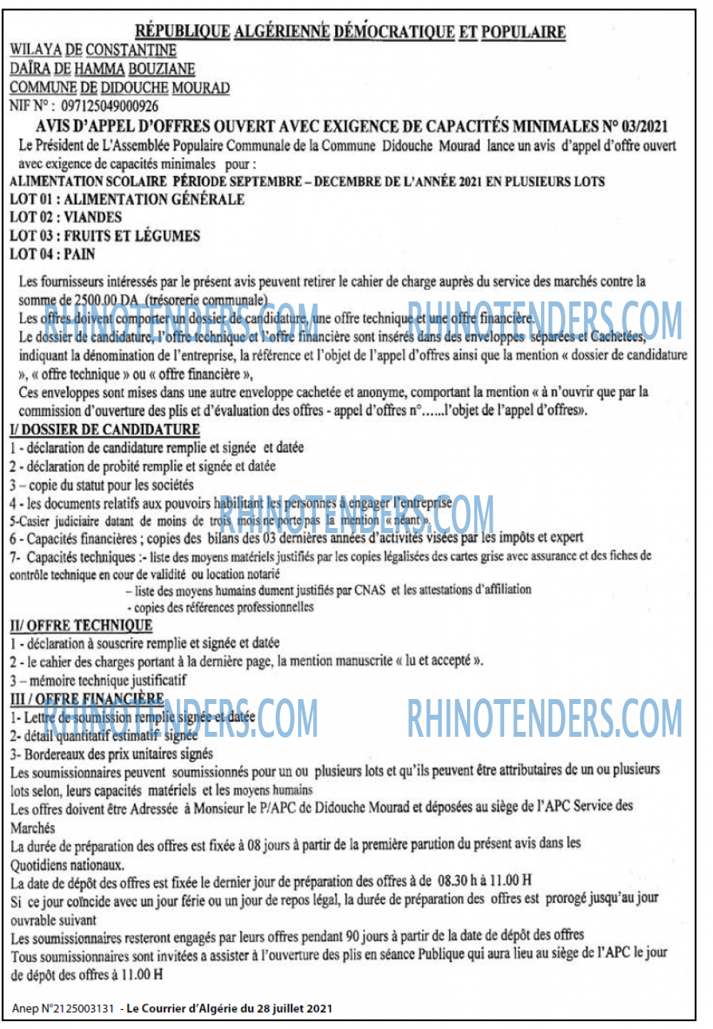 Le Courrier d'Algerie