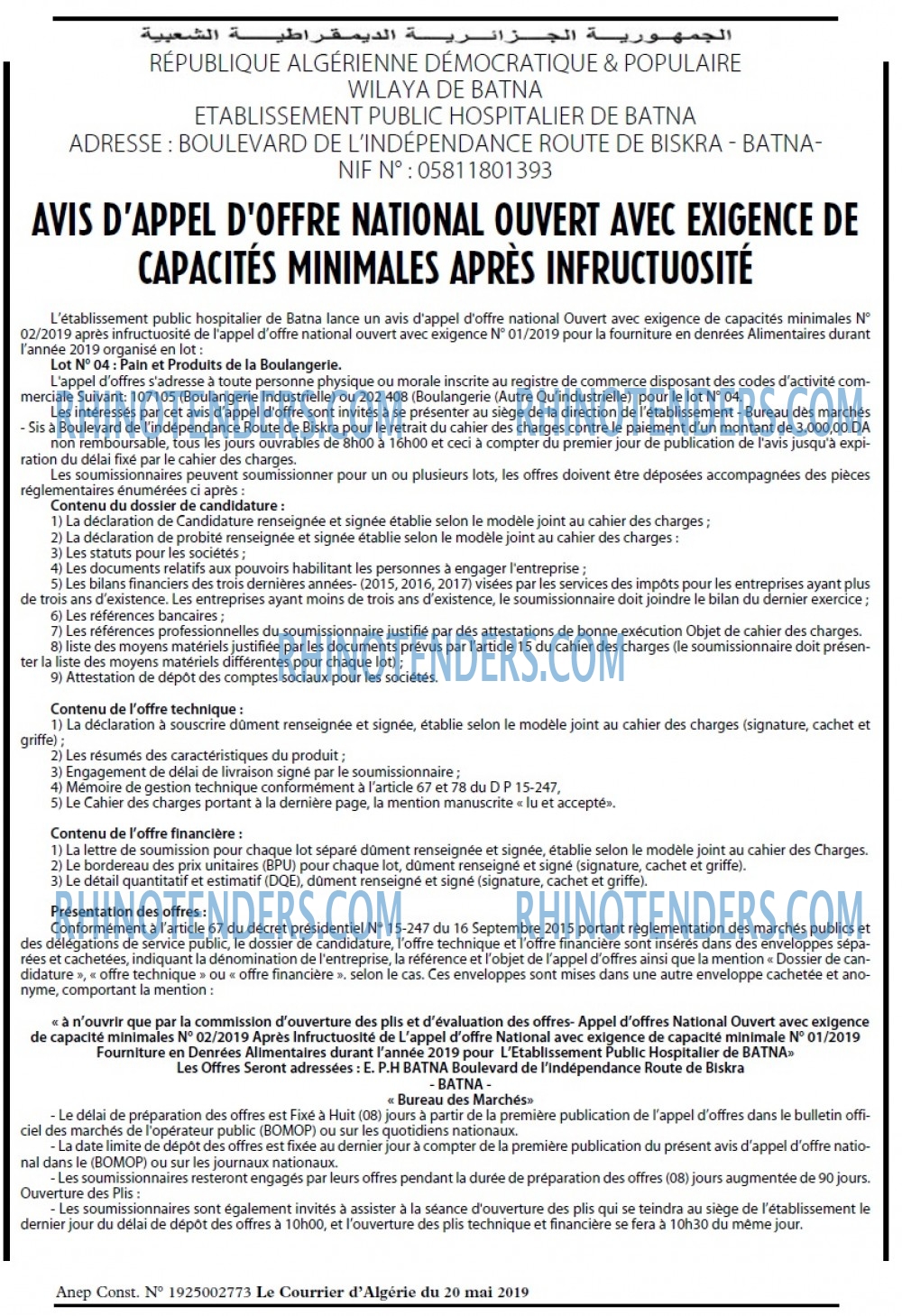 Le Courrier d'Algerie