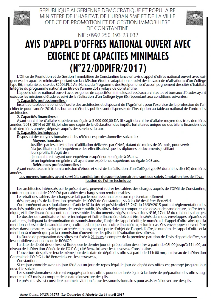 Le Courrier d'Algerie