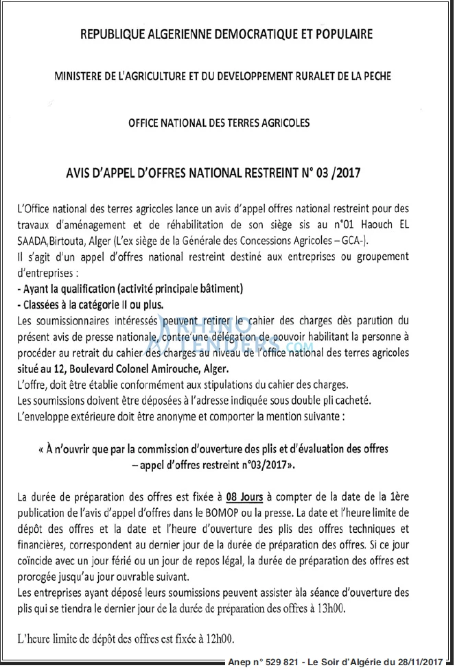 LE SOIR D'ALGERIE